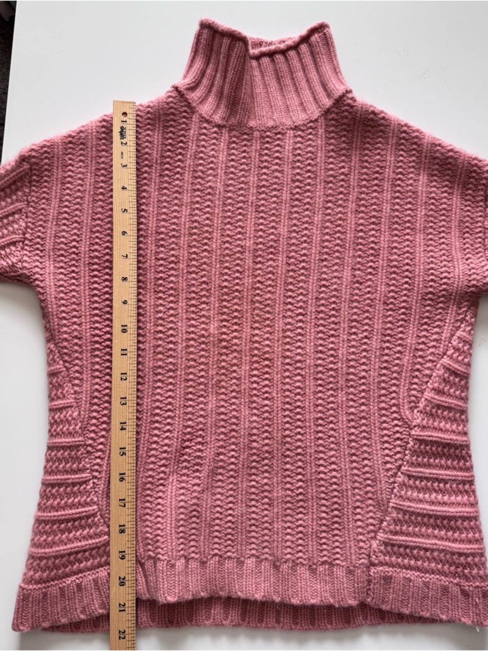 Garnet Hill Chunky Textured Cashmere Turtleneck Sweater Women’s size small - Picture 5 of 11